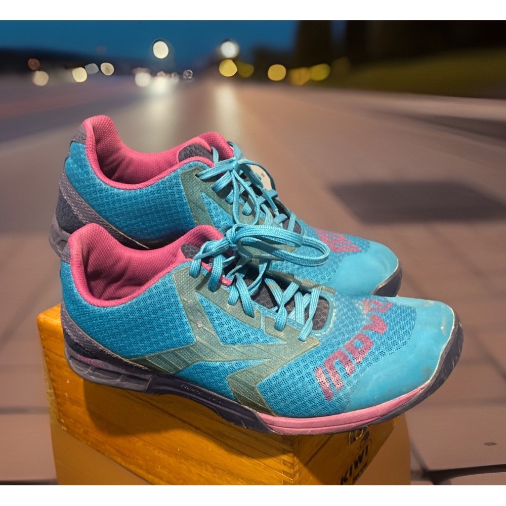 Inov8 Shoes Womens 8.5 Teal Pink Lace‎ Up Sneakers F-Lite 250 Trainer Running
